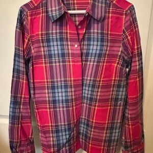 Talbots Red and Blue Plaid Button Down Shirt